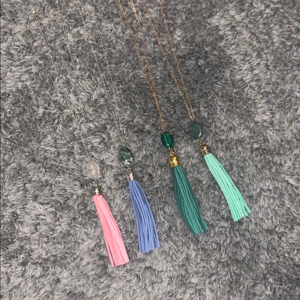 💜3/$25 Gem & Tassel Necklaces
